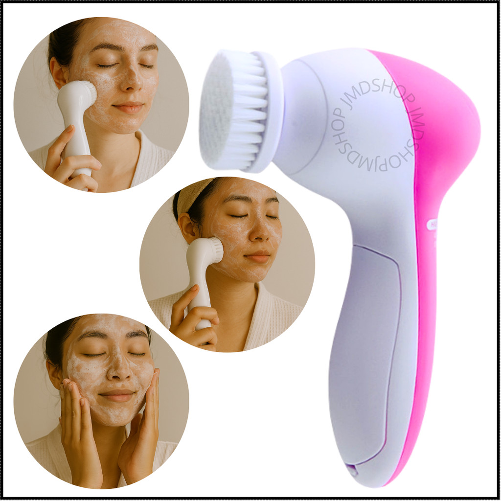 Massageador Facial 5 em 1 Escova Aparelho Esfoliante Limpeza Skincare Cuidados Elétrica Pele Sem Fio