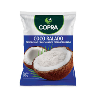 Coco Ralado Fino Puro Sem Açúcar 50g - Copra em Oferta na Shopee