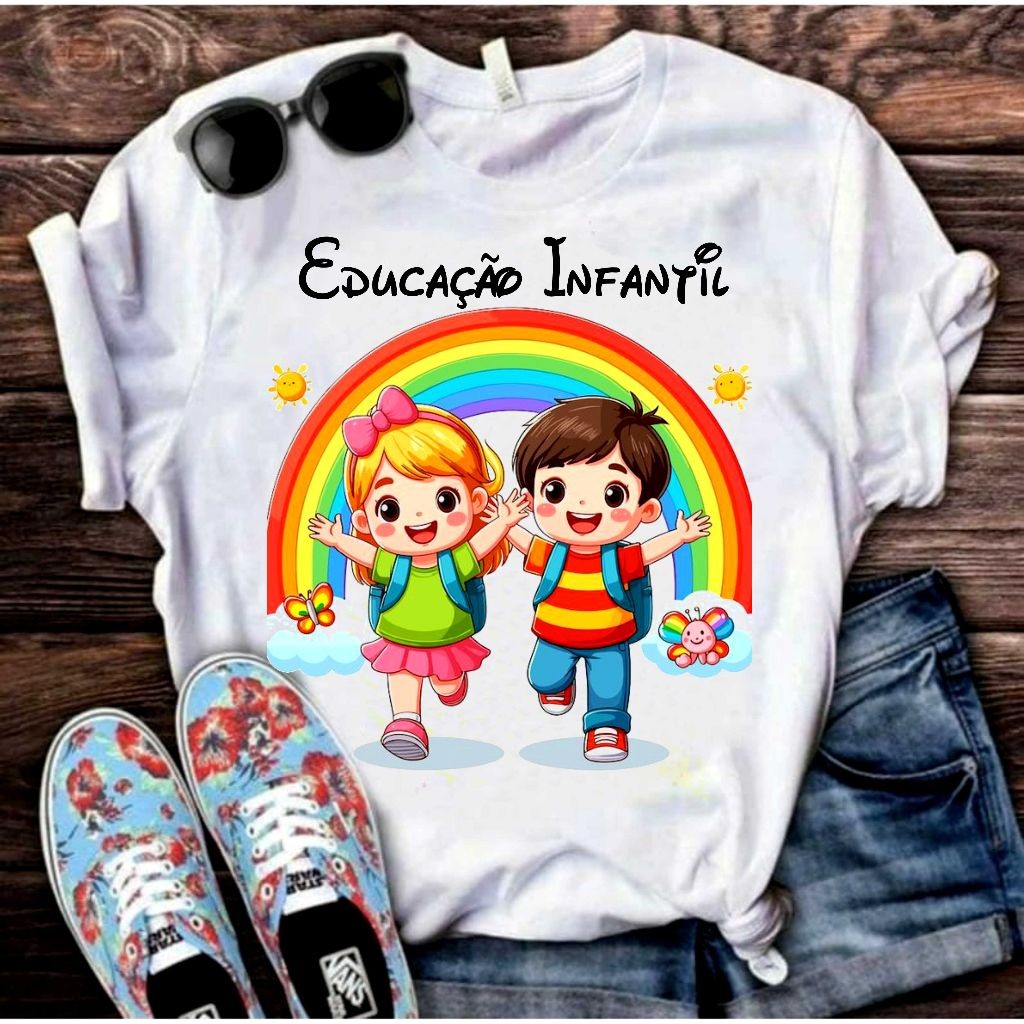 Camiseta Educação Infantil Professora Pedagogia Educadora Infantil Camiseta T-Shirt Blusa V