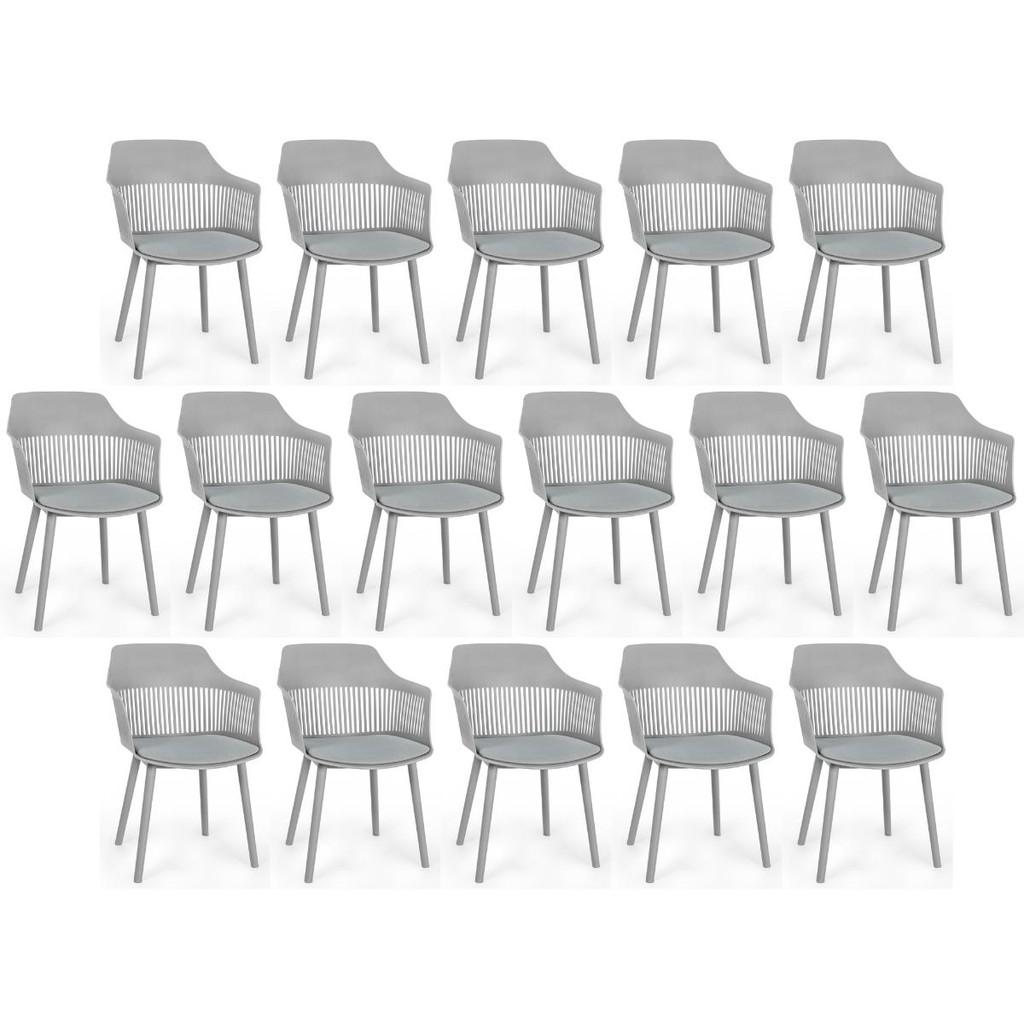 Kit 16 Cadeiras de Jantar Estofada Marcela