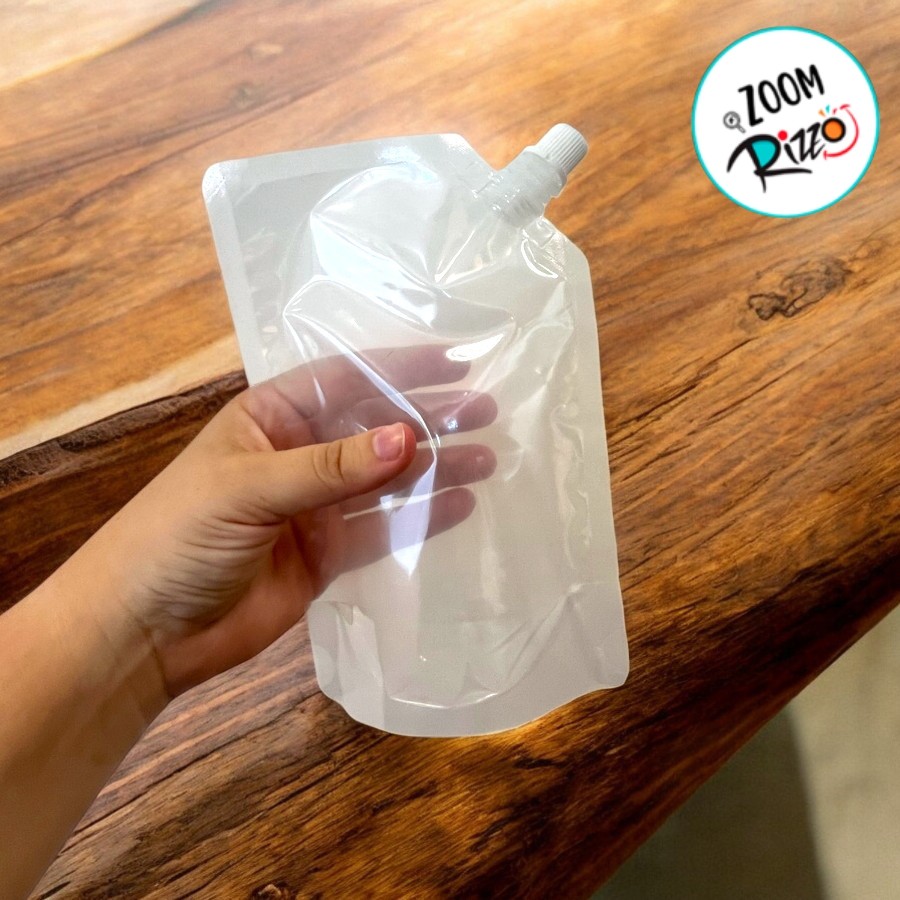Saco Plástico com Tampa Lateral para Bebidas - 500ml - 13x19cm - 50 unidades - Rizzo