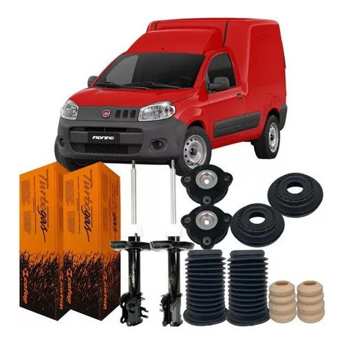 Kit Amortecedor Batente Coifa Dianteiro Fiorino 2013 Á 2022