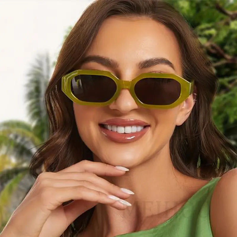 Óculos De Sol Retangulares De Armação Pequena Para Mulheres , Quadrados Estreitos , Tons Exclusivos UV400 Com Dobradiça  em Oferta na Shopee