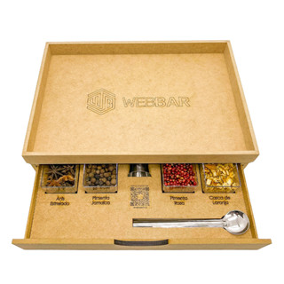 Bandeja Kit Gin Tônica 8 Especiarias com Gaveta em Oferta na Shopee