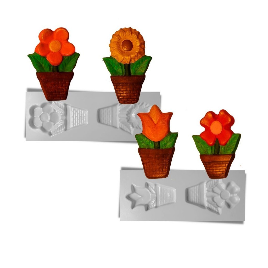 Kit 2 Formas Para Fabricar Decoração de Flores Pequenas Artesanato