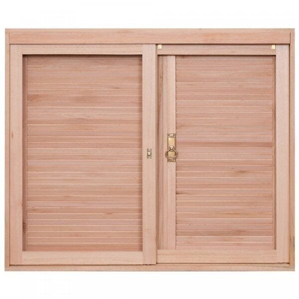 Janela de Madeira Veneziana 120x140cm com Caixilho 12cm Ewk 200 Rondosul 120cm x 140cm