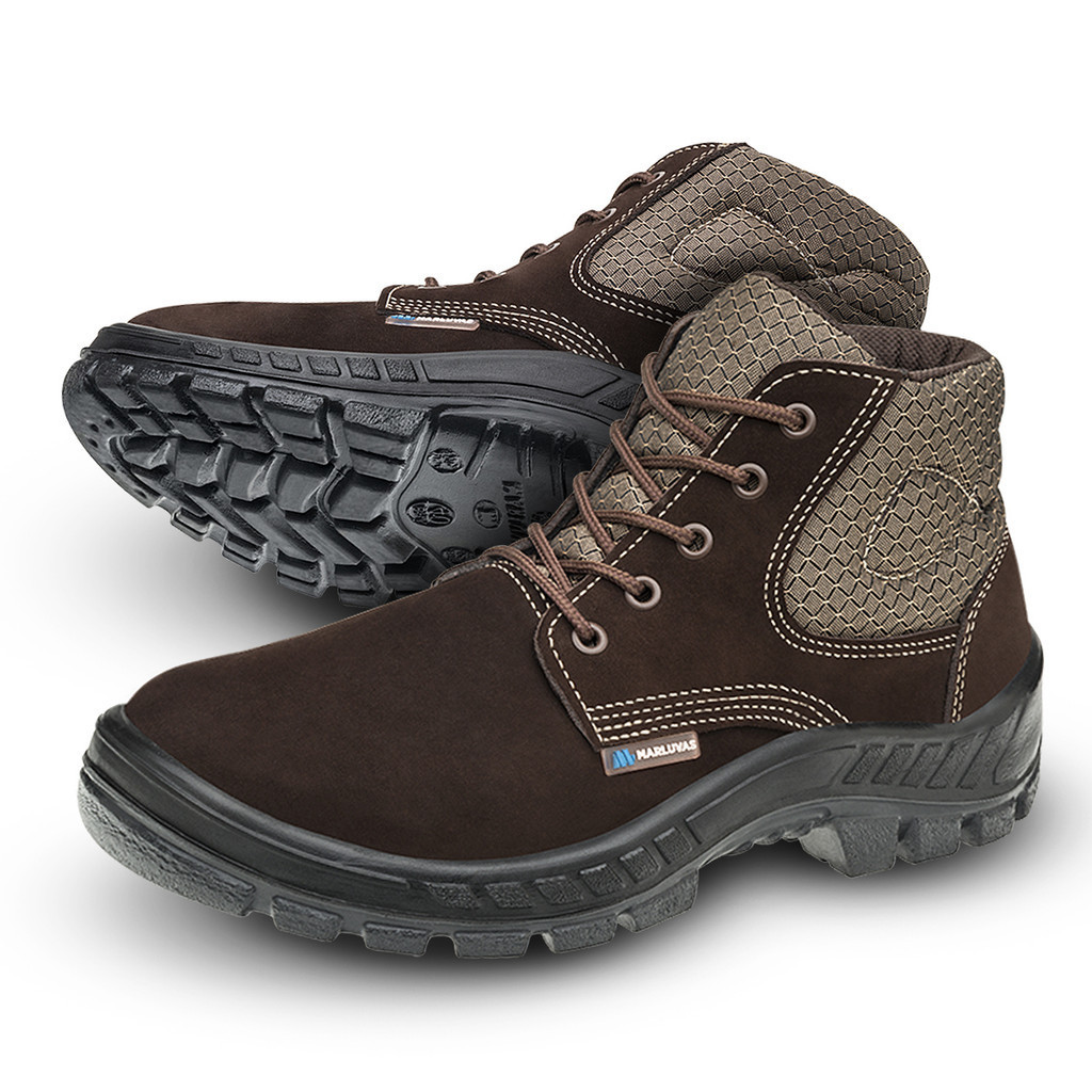 Botina Trekking Couro Nubuck Café Marluvas com Bico de Plástico em Oferta na Shopee