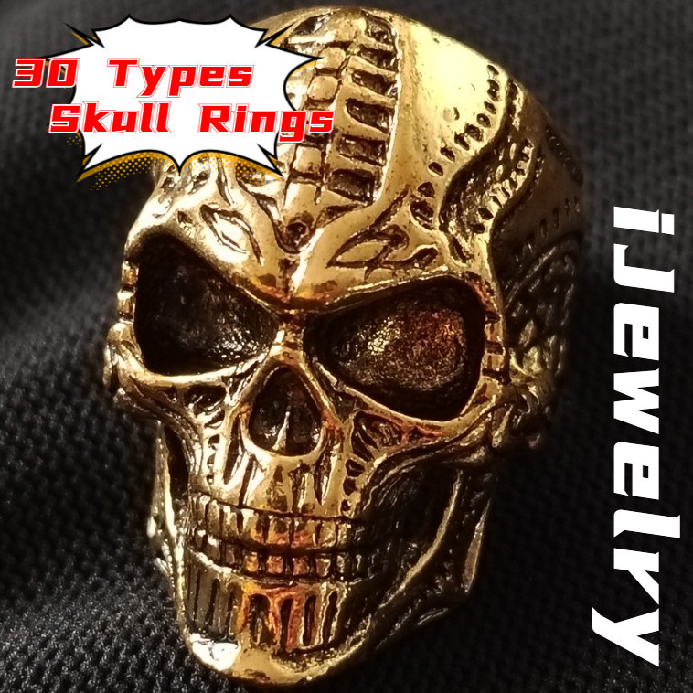 Anel de caveira estilo hip-hop para homens, anel punk, joias masculinas, anel vintage, joias da moda, anel masculino,ane