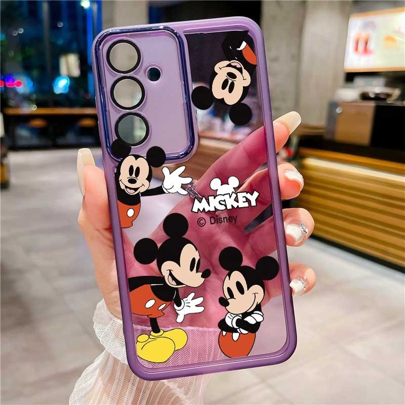 Samsung Galaxy M35 5G M 35 Caixa Cute Disney Personagem Mickey Mouse Para Meninas Meninos Moldura Fosca Transparente De Silicone