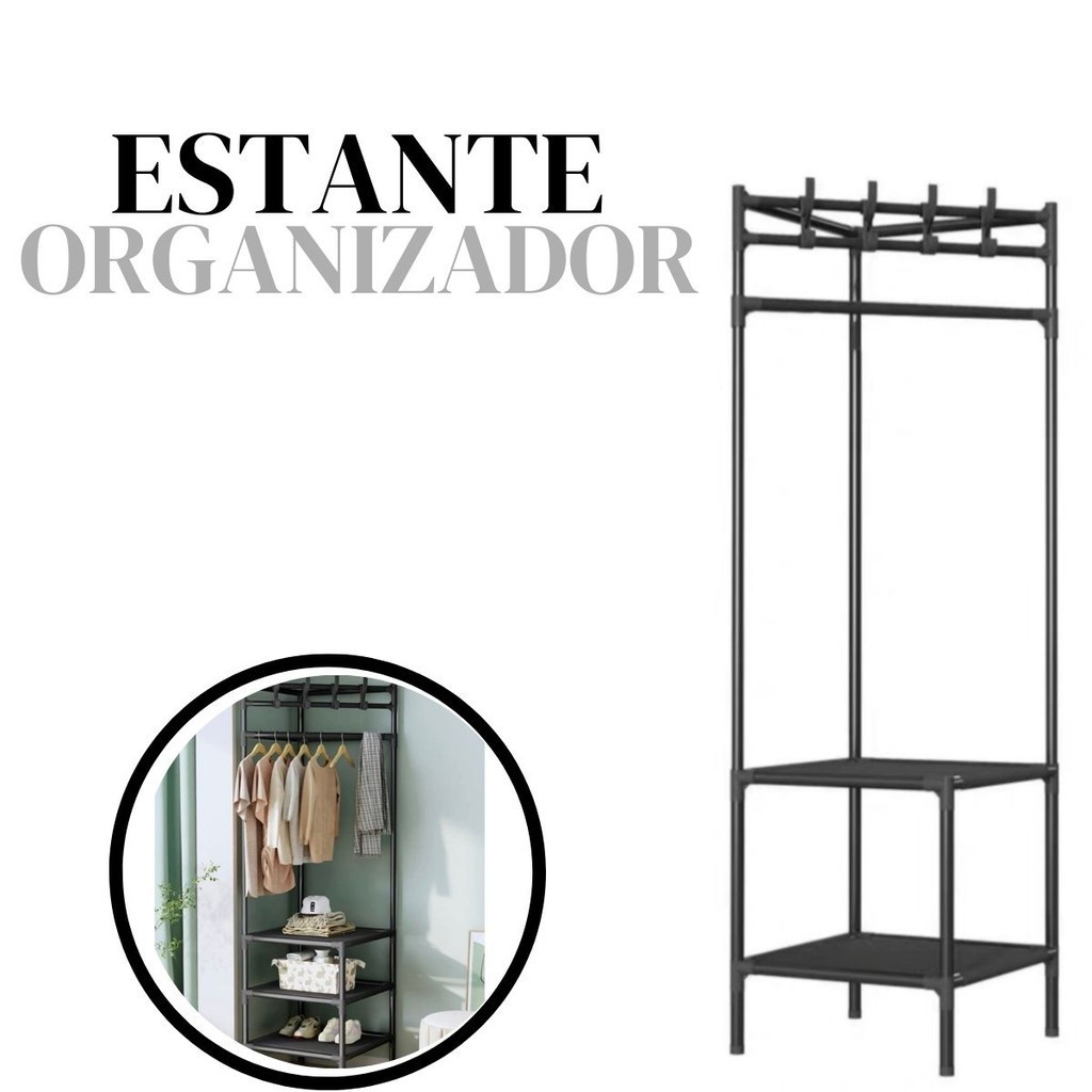 Estante Prateleira de Aço PRETA Casa Cozinha Sala Quarto Livros Multiuso Organizador