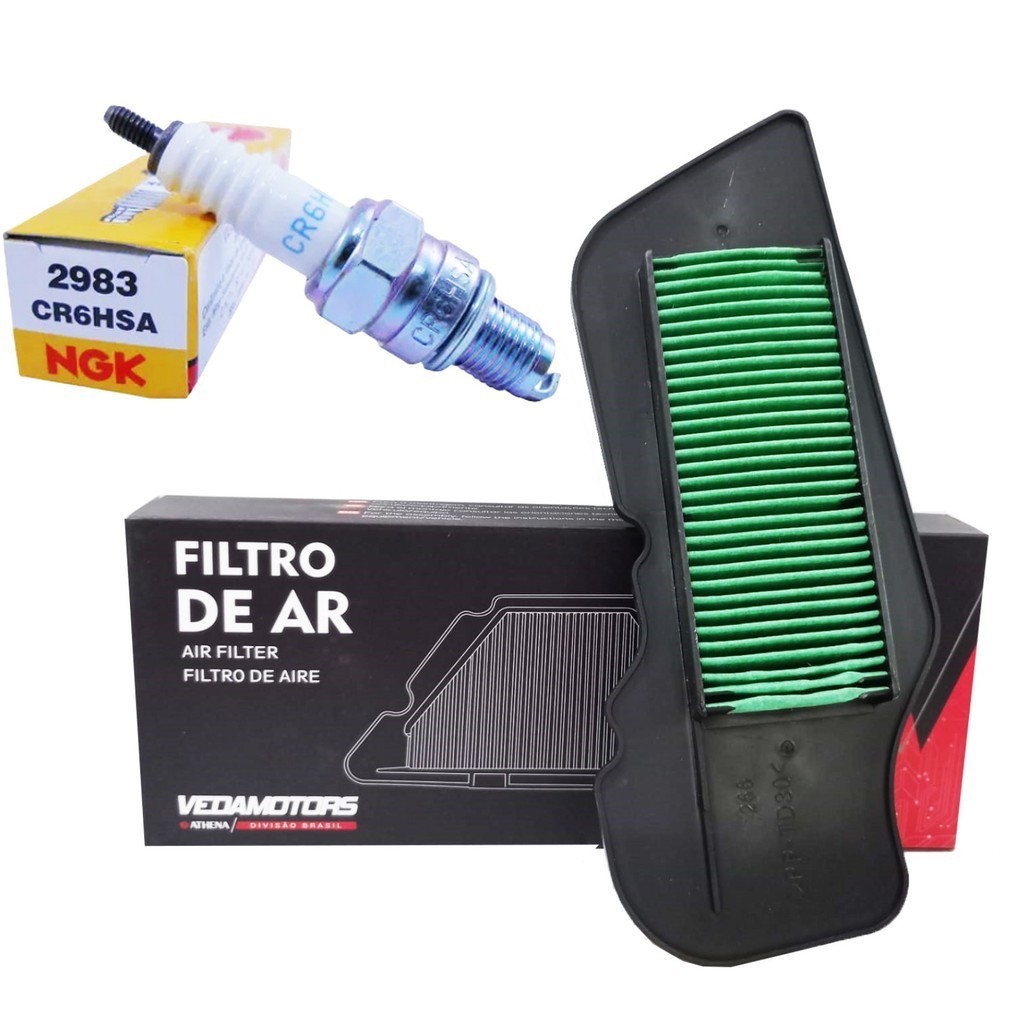 Filtro de Ar e Vela P/  Yamaha Neo 125 2016 A 2025 em Oferta na Shopee