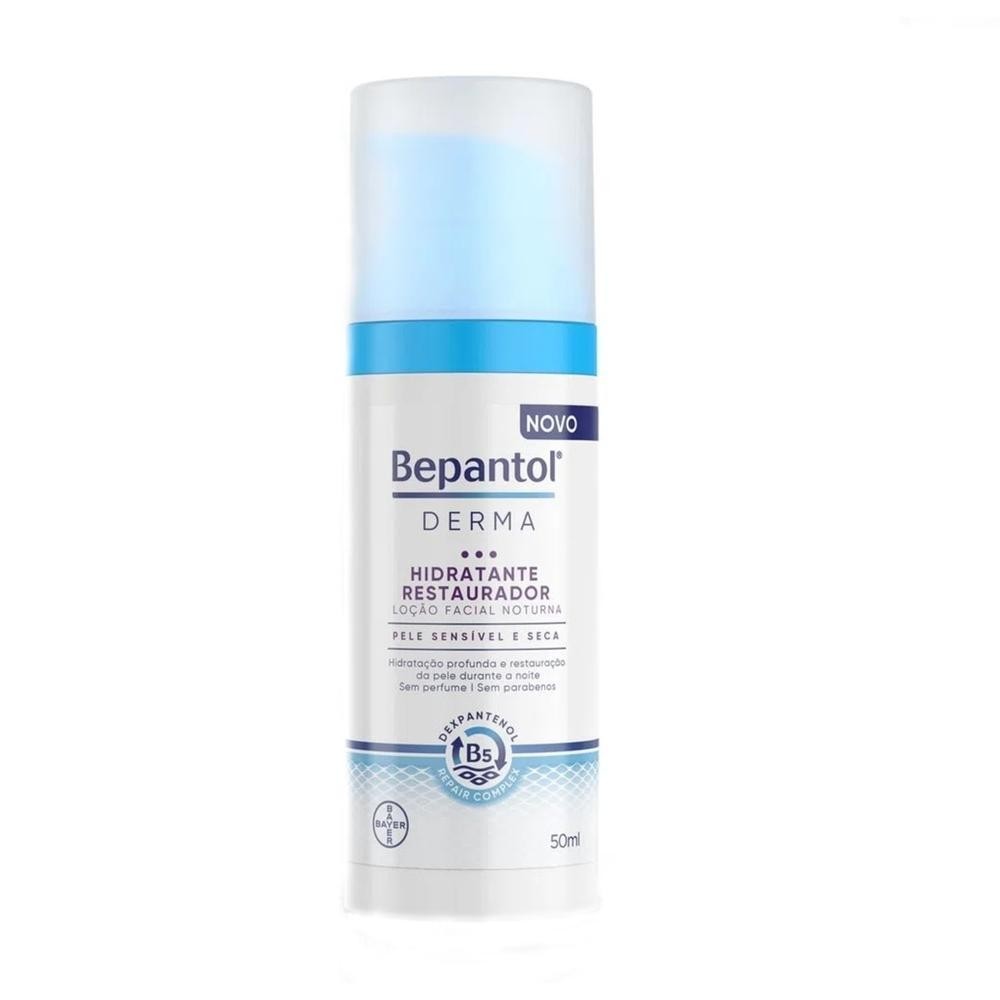 Locao Facial Noturna Bepantol Derma Hidratante Restaurador 50ml - Beauty