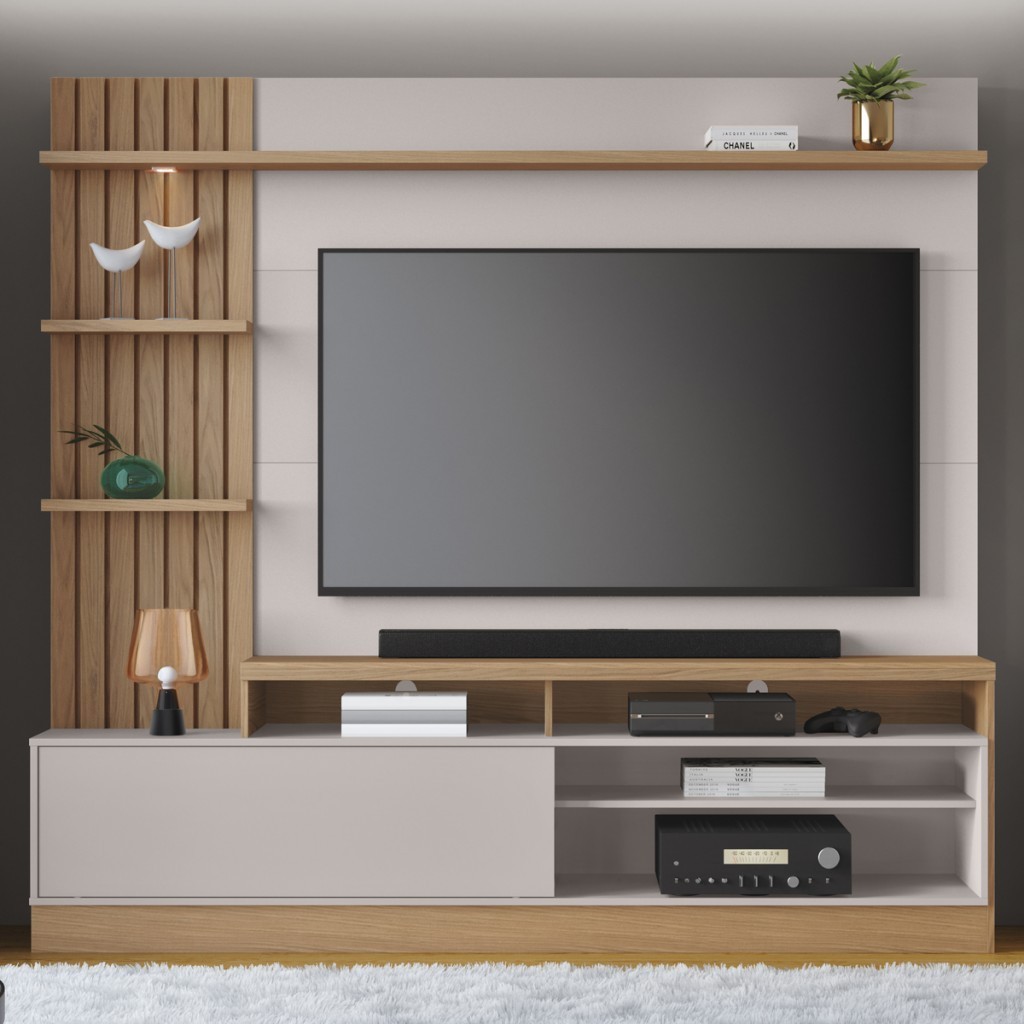Estante para TV Até 65 Polegadas Maceió 1 Porta com Led - Home & Living