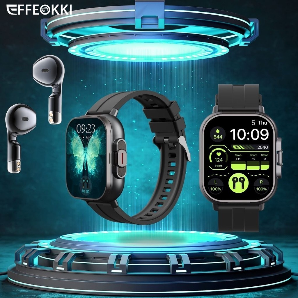 Smartwatch Relógio Inteligente D8 2-Em-1 Com Earbuds Para 2 Polegadas Make/Answer Call Nfc Controle De Música Telefone Huawei Xiaomi