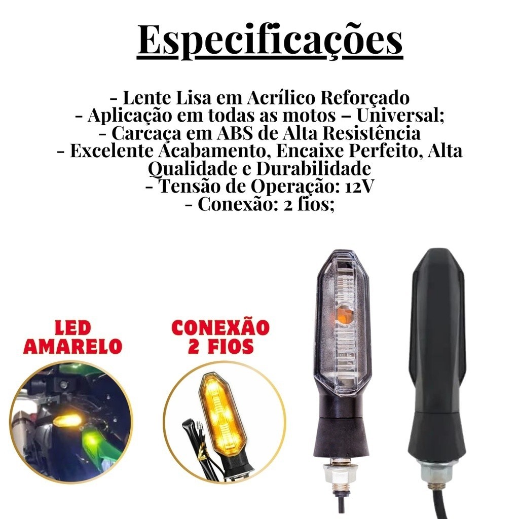 Kit 04 Pisca Moto Seta Led Sequencial Honda Cb250f Twister Cb300 Xre Titan Fan Cb Rosca · foto 2