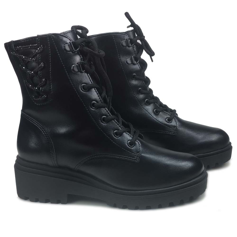 COTURNO FLATFORM PRETO VIA MARTE COM CADARÇO