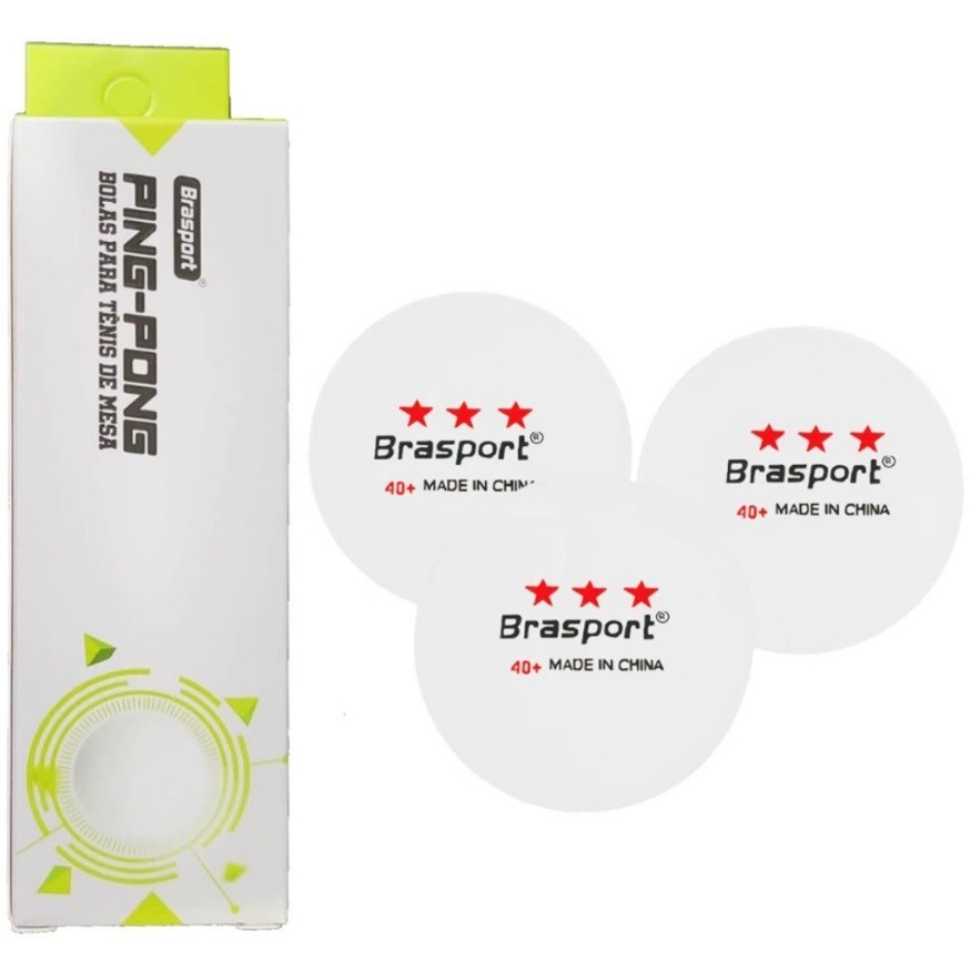 Kit com 15 12 6 3 Bolinhas de Ping Pong Tenis de mesa Brasport 3 estrelas