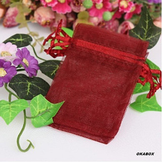 50 Saquinhos De Organza Vermelho 9X12 Branco Fita Cetim