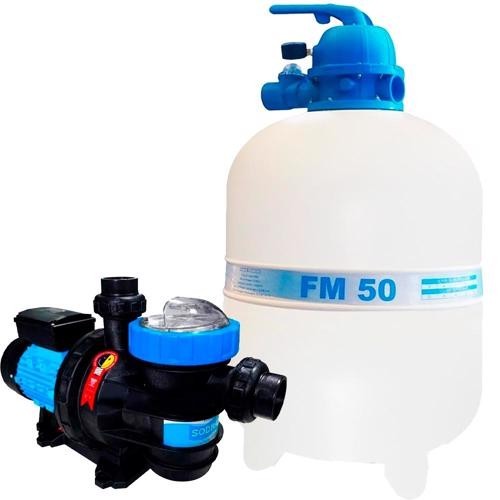 Kit Filtro Fm50 E Bomba 3/4cv Piscina 78 Mil Litros Sodramar em Oferta na Shopee
