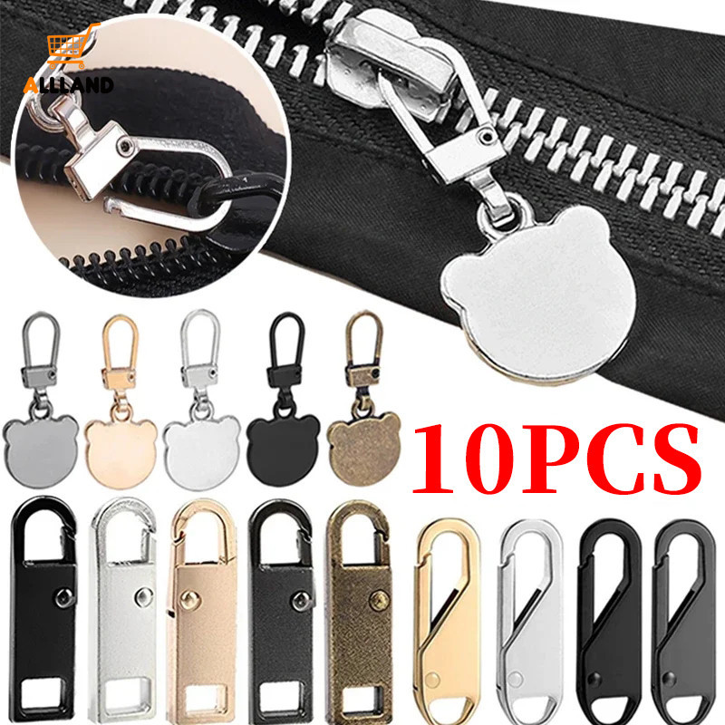 10Pcs Extratores De Zíper Metálicos Destacáveis-Deslizadores Universais Para Reparo De Casaco De Mochila-Acessórios De Costura Com Fecho De Correr