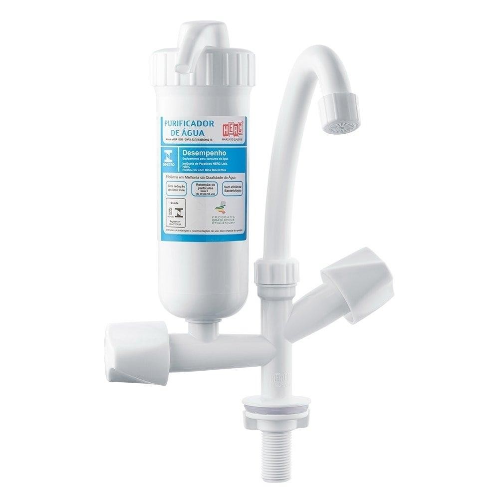 Torneira com Filtro de Água Herc Mesa 1/2P Branca Bica Móvel em Oferta na Shopee