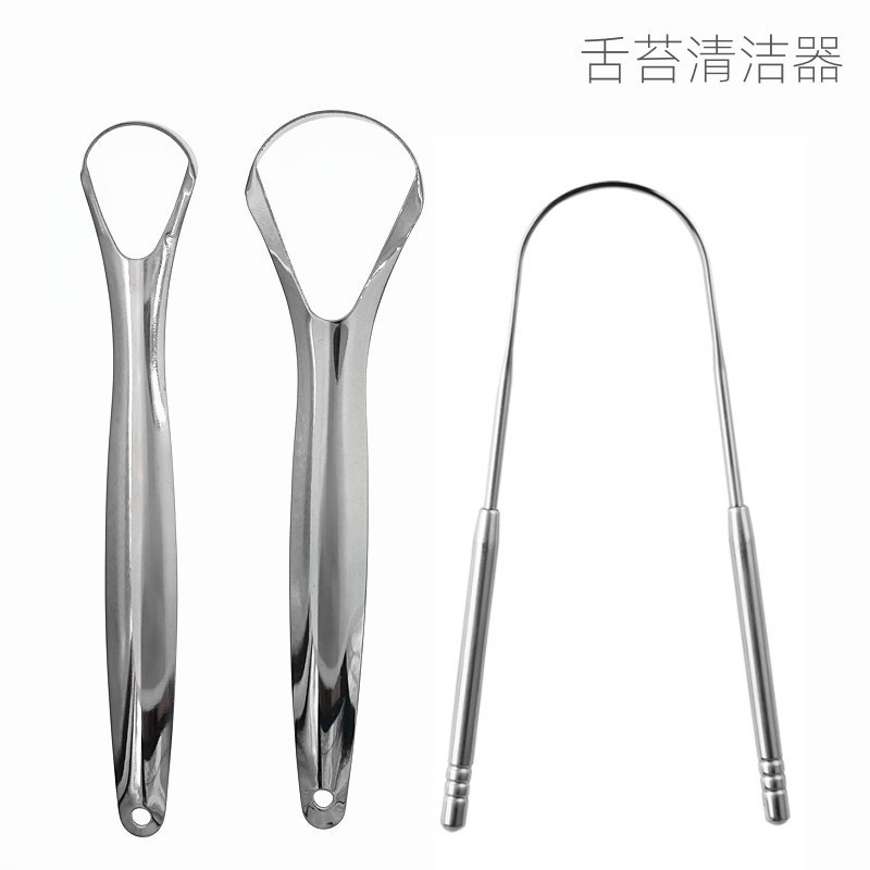 Raspador de língua em aço inoxidável 304, limpador de revestimento de língua, raspador de língua, remoção de mau hálito,