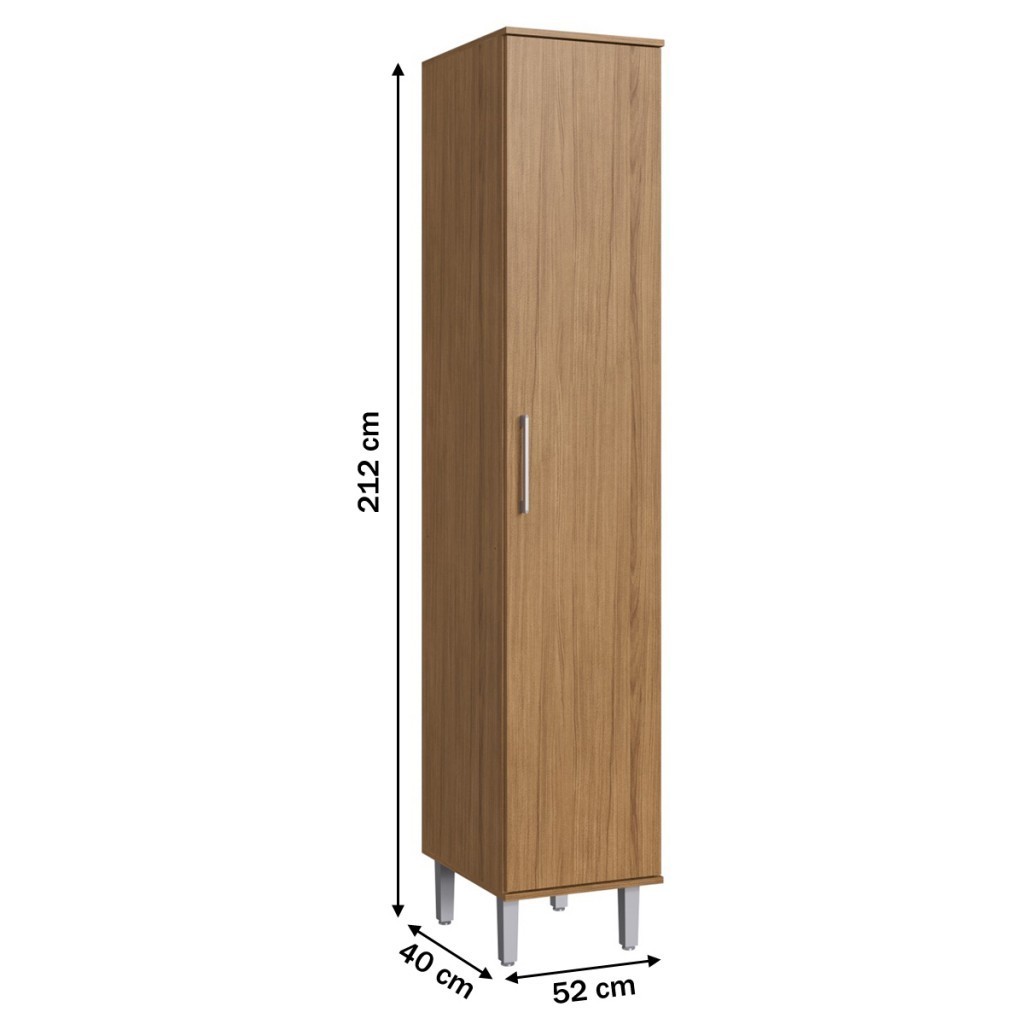 Detalhes do Paneleiros 1 Porta 4 Prateleiras Naturalle Co8104 - Decibal Móveis