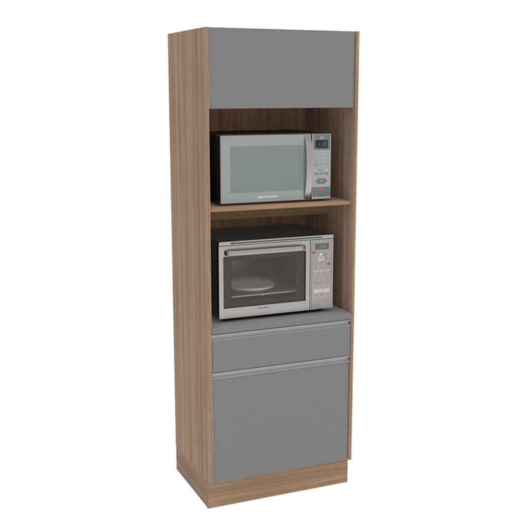 Torre Quente Campanele 2 Portas 1 Gaveta Castanho/Cinza - Politorno - Home & Living