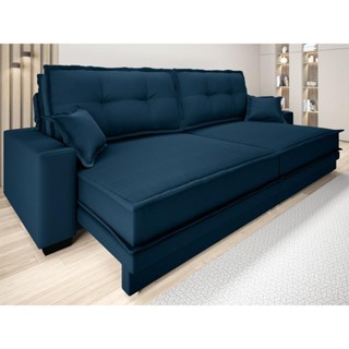 Sofá Palermo 2,40m Retrátil e Reclinável Velosuede Petroleo - NETSOFAS em Oferta na Shopee