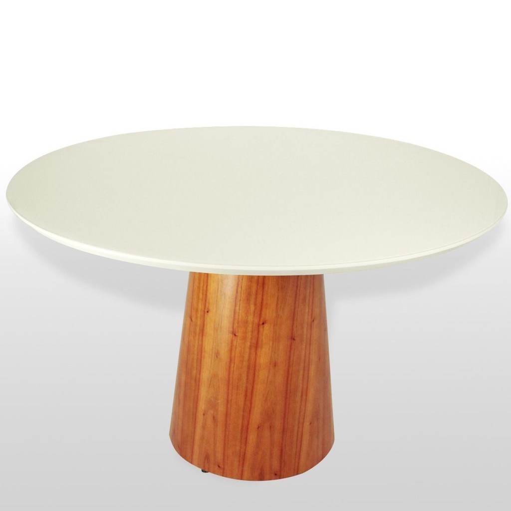 Mesa de Jantar Araçá Tampo em Mdf com Vidro e Base em Madeira 100 - Home & Living