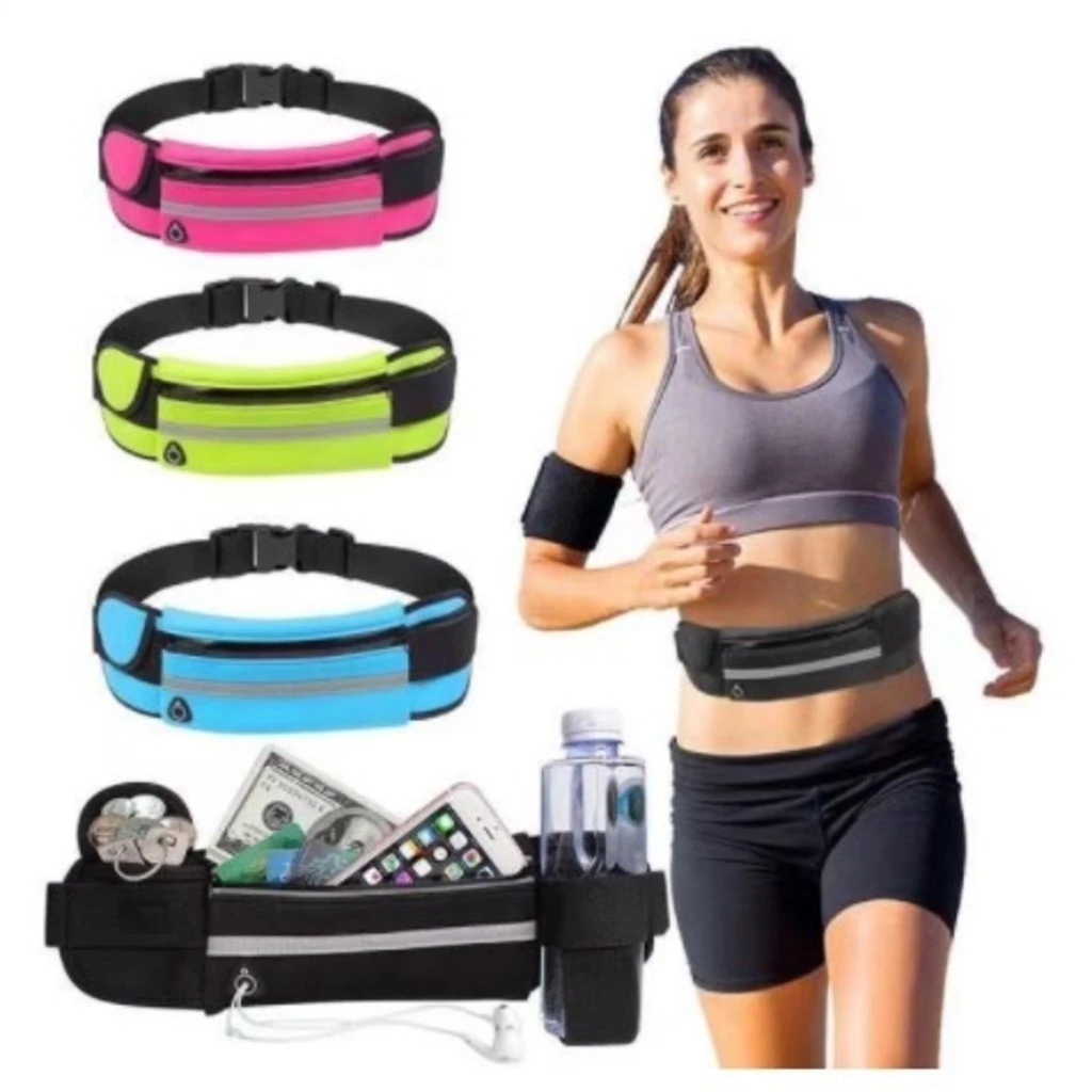 Bolsa Pochete Unissex Esportiva Sem Volume Compacta Leve impermeável porta celular porta garrafa — imagem 1