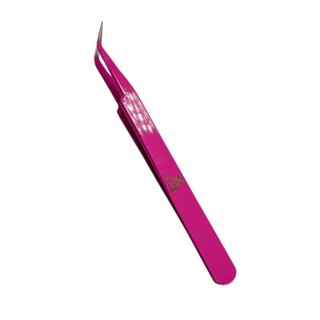 Pinça Simples Rosa Curva Para Extensão Alongamento De Cílios em Oferta na Shopee