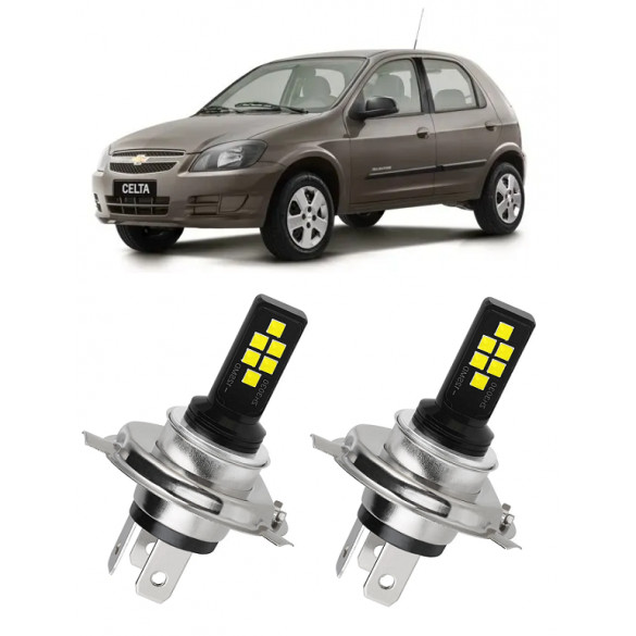 Par Lampada LED Bulbs Celta Prisma 2006 2007 2008 2009 2010 2011 2012 2013 2014 2015 6000k H4