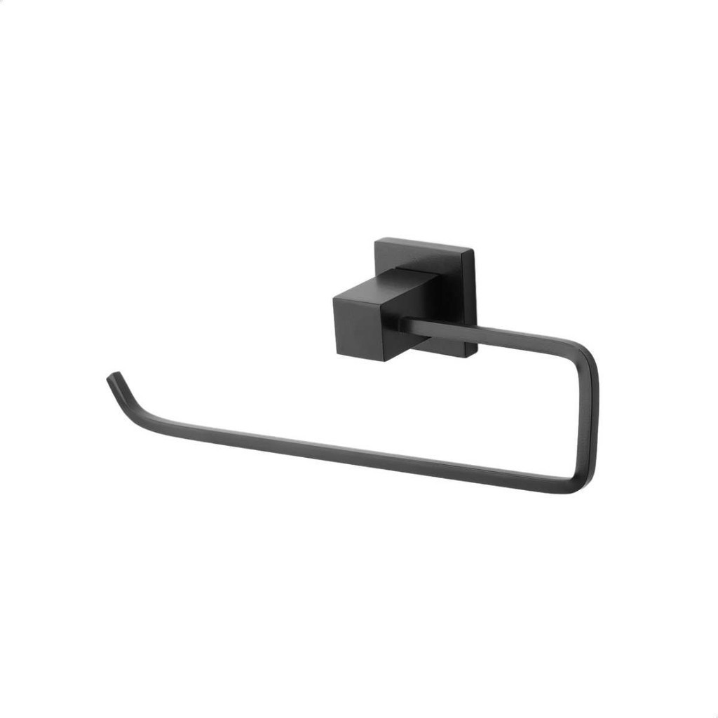 Porta Toalha Rosto Para Banheiro Metal Quadrado Luxo Preto