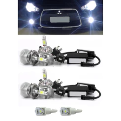 Kit Lâmpada LED Mitsubishi Lancer 2012 a 2016 Farol Baixo Farol Milha Lâmpada Pingo Total 6 Lâmpadas