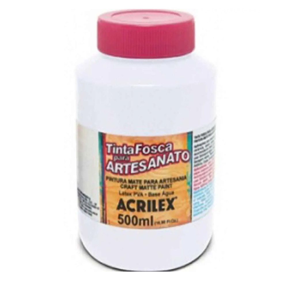 TINTA PVA FOSCA ACRILEX 500 ML - BRANCO em Oferta na Shopee