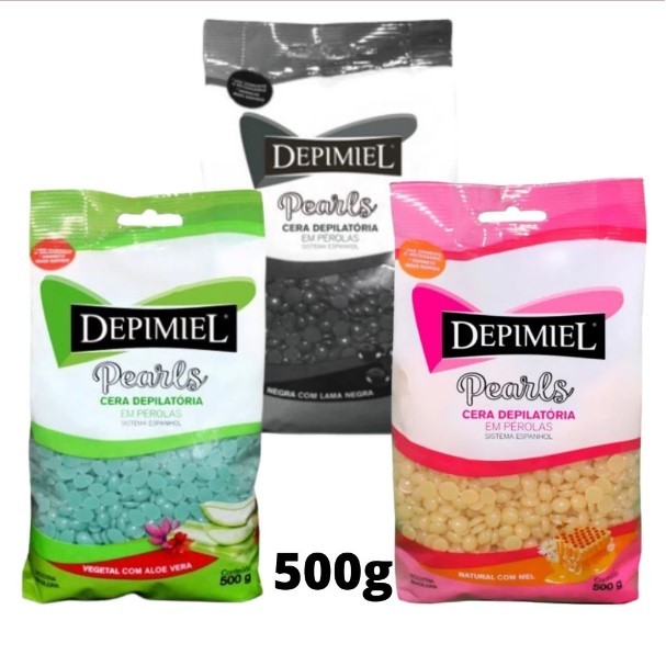 Cera Depilatória Quente Depimiel Elástica Granulado Profissional 500g em Oferta na Shopee