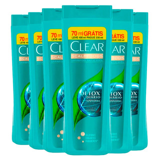 Kit Shampoo Clear Detox Diário Leve 400ml Pague 330ml 6 Unidades em Oferta na Shopee
