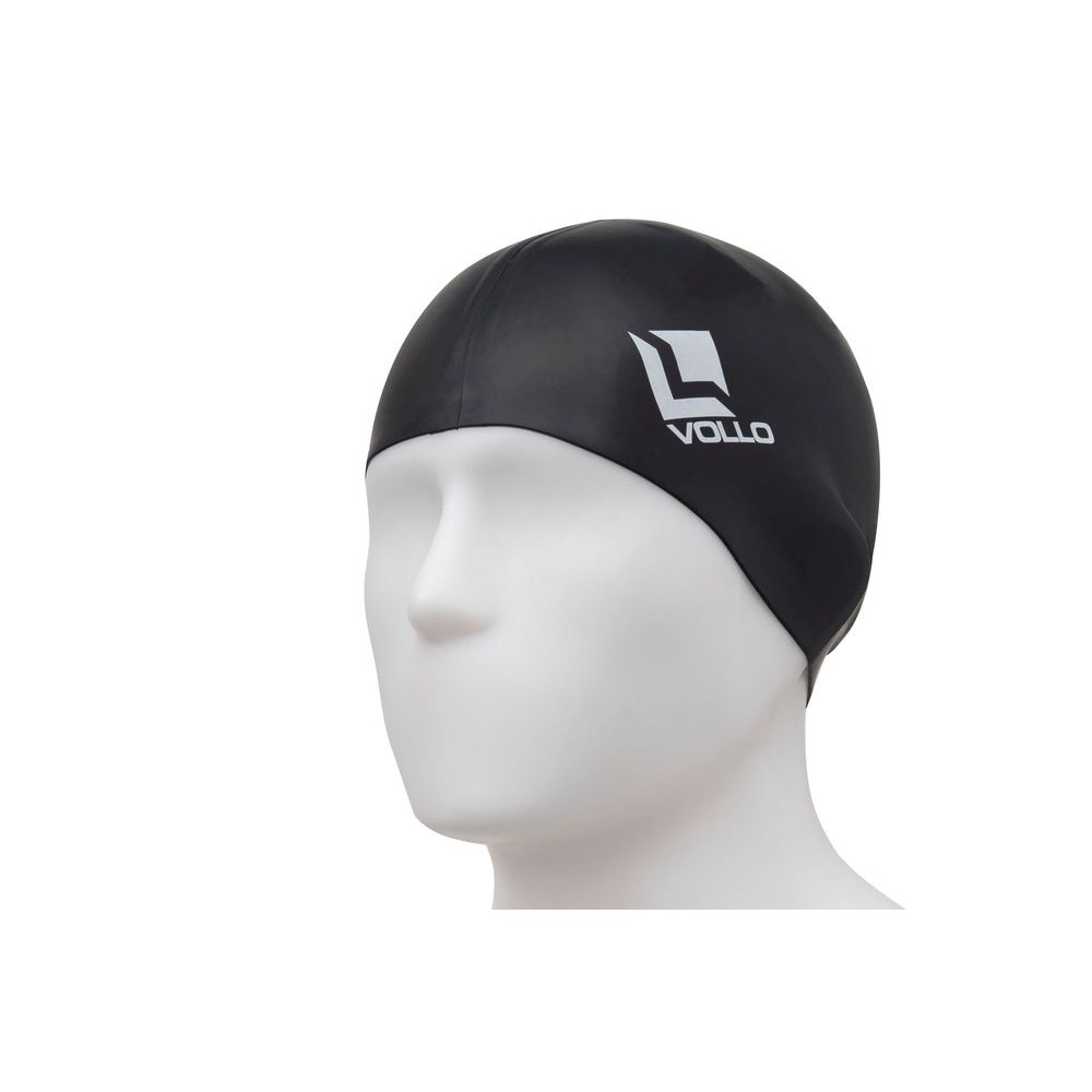 Touca de Natação de Silicone Preta Vollo