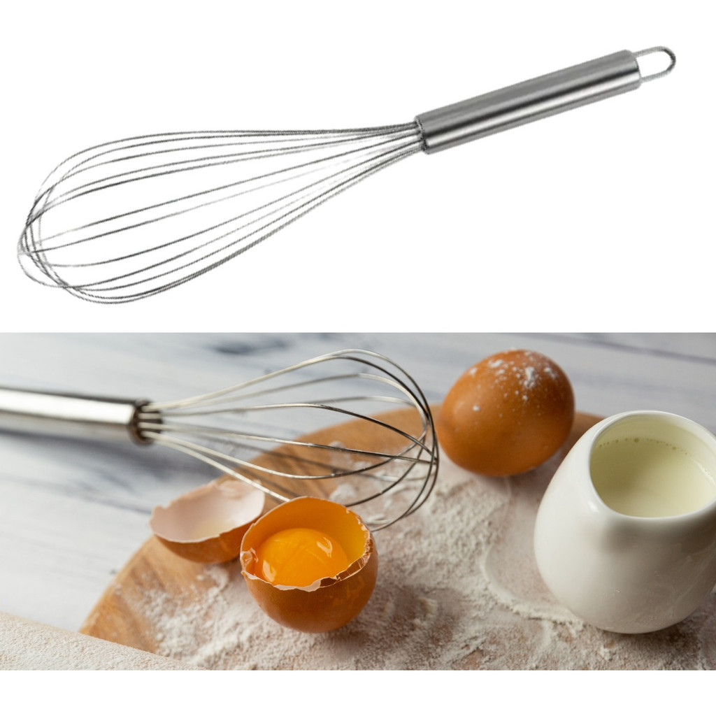 Batedor Ovos Fue Fuet Profissional Inox 26 Cm Reforçado Bolo