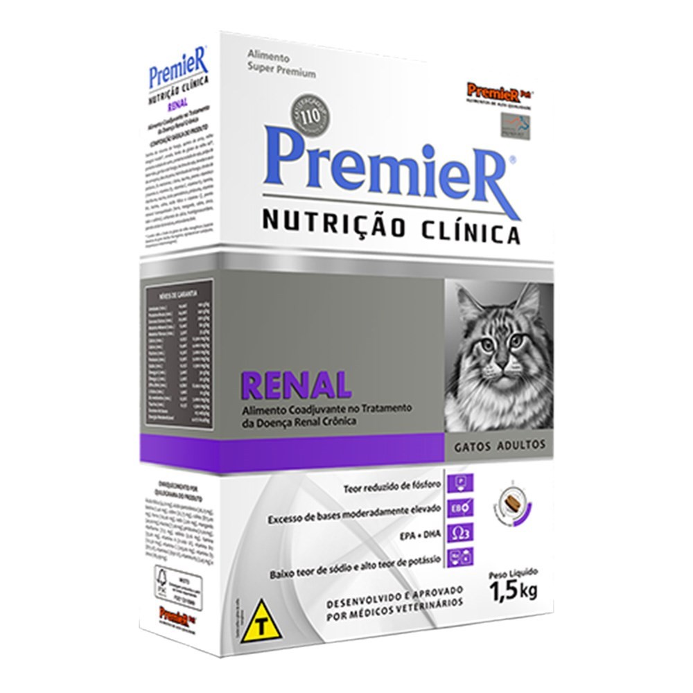 Ração Premier Nutrição Clínica Renal Gatos Adultos 1,5kg em Oferta na Shopee