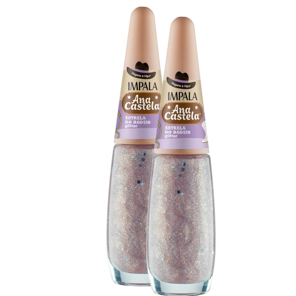 Kit 2 Esmalte Impala Ana Castela Estrela do Rodeio Glitter - Beauty