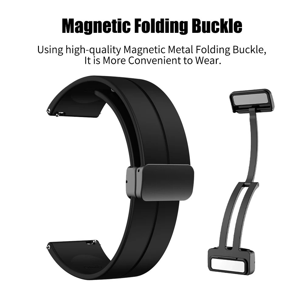 Pulseira de Silicone 18mm para Garmin Forerunner 265S / Mormaii Life magnética