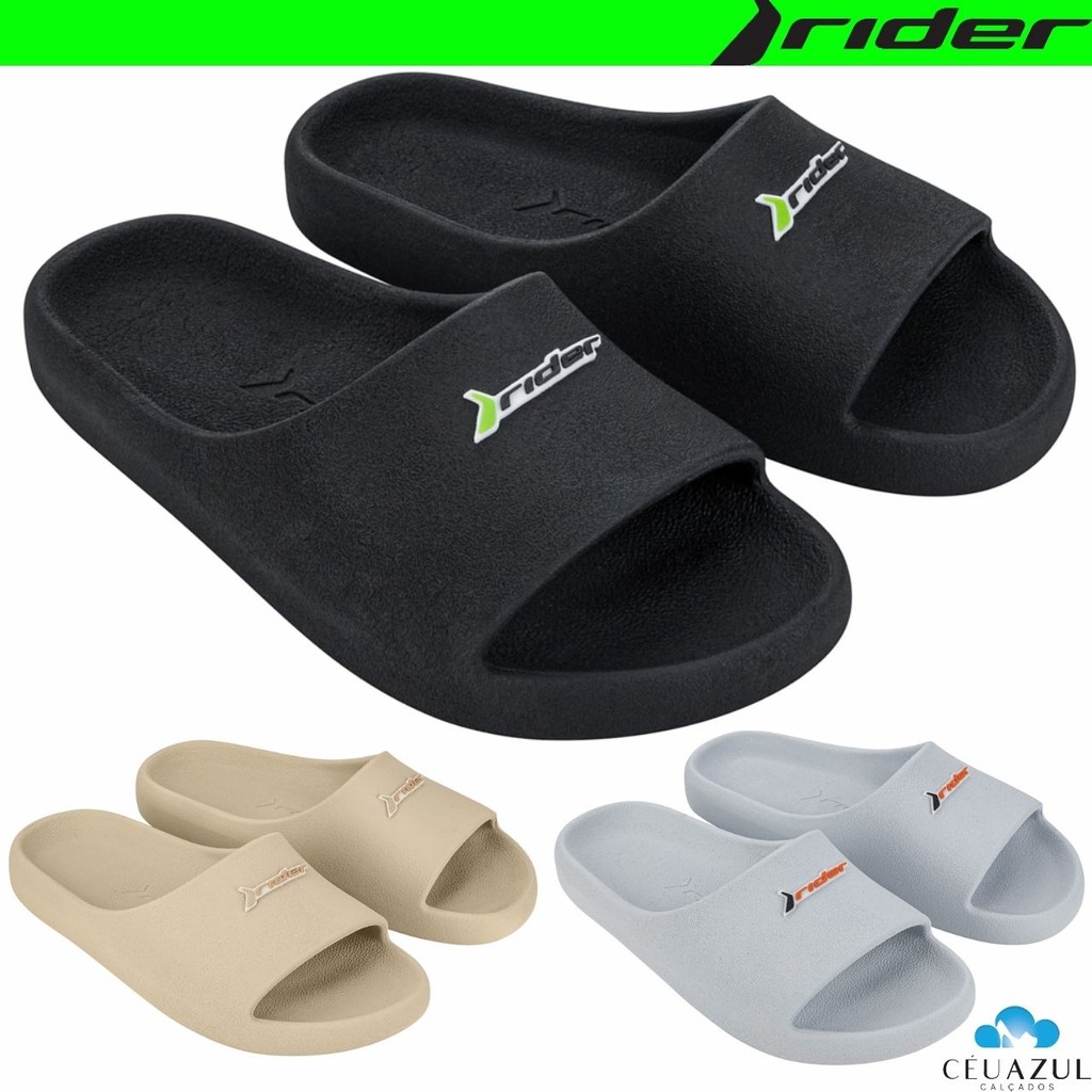 Chinelo Masculino Rider Drip Slide Conforto Lançamento em Oferta na Shopee