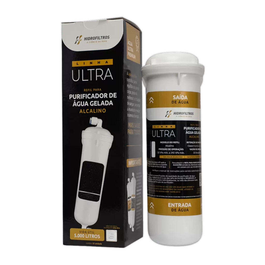 Refil Elemento Filtrante Alcalino Ultramax Hidro Filtros Alcalina Alcalinização Carvão Ativado