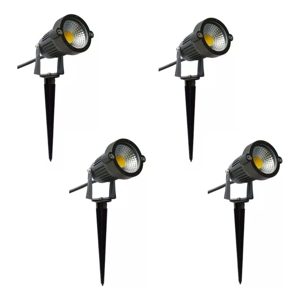 Kit 4luminária Espeto P/ Jardim 3w Luz Led Ip65 Prova Dágua em Oferta na Shopee
