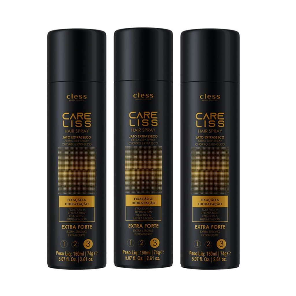 Kit Hair Spray Care Liss Extra Forte 150ml 3 unidades