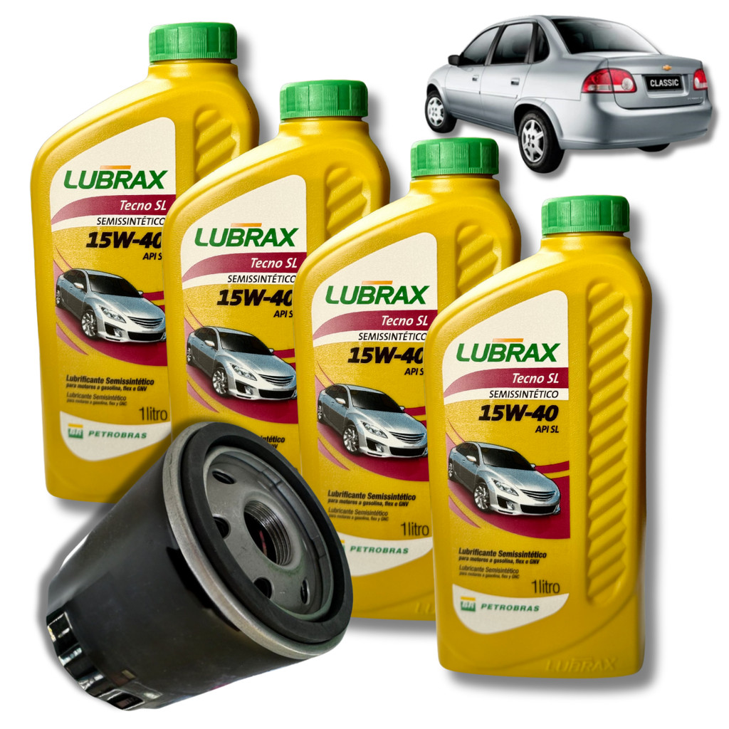 KIT TROCA DE OLÉO 15W40 LUBRAX + FILTRO CLASSIC (2011 ) em Oferta na Shopee