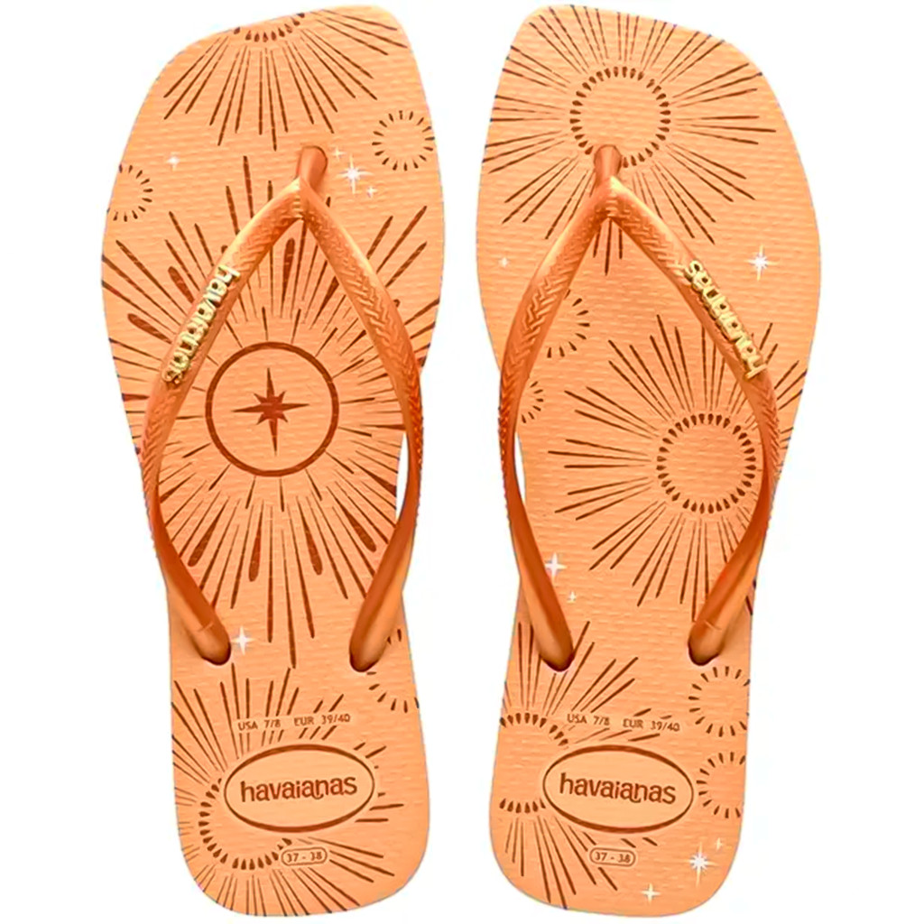 HAVAIANAS SLIM SQUARE METTALIC PARTY 0570 DOURADO 33/34 em Oferta na Shopee