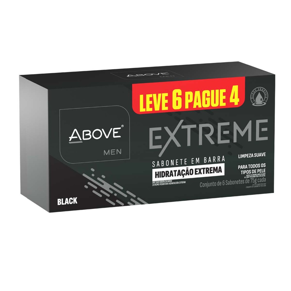 Kit Sabonete Barra Above Lv6Pg4 Extreme Black em Oferta na Shopee